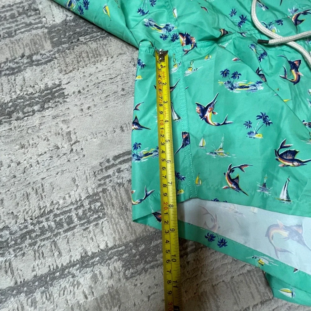 Polo Ralph Lauren Mens XXL Swim Trunks Marlin Sailboat Mint Green Nautical Print